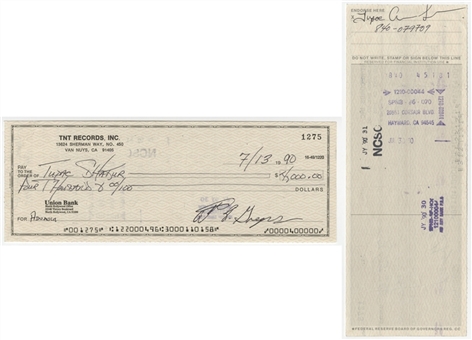 Tupac Shakur Signed (Endorsed) First-Ever Paycheck to Work for Digital Underground (TNT Records, Inc.) in 1990 (JSA LOA)